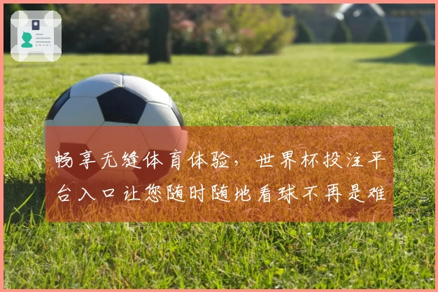 畅享无缝体育体验，世界杯投注平台入口让您随时随地看球不再是难题